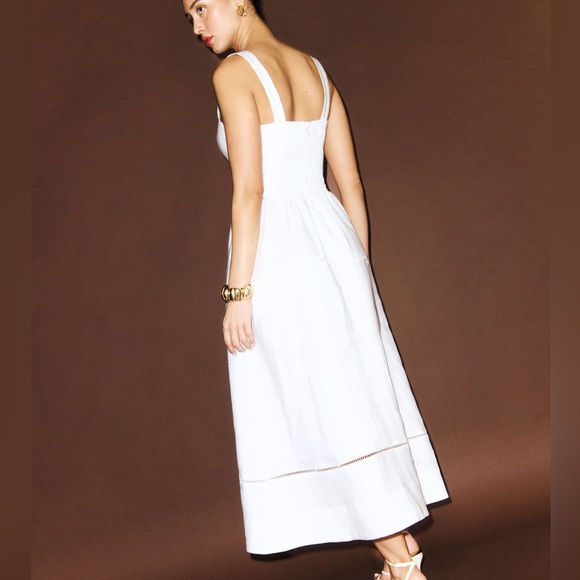 Reformation White Midi Sundress with Square Neck - Picture 2 of 6